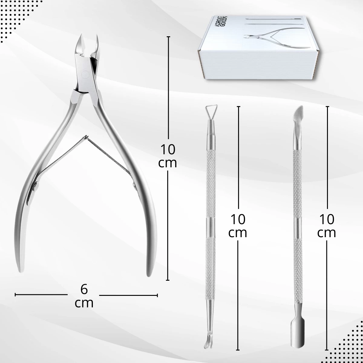 3 Delige Nagelriem Knipper Set - Cuticle Pusher Duwer Verwijderaar Trimmer Mesje - Bokkenpootje Nagels - Afbeelding 8