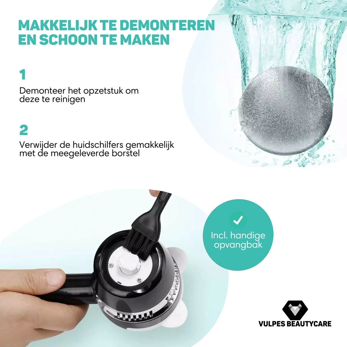 Vulpes BeautyCare® Elektrische Eelt Verwijderaar Pro – Stofzuigfunctie – 3 Snelheden – Inclusief 3 Vijlschijven & Borstel - USB-Oplaadbaar - Afbeelding 7