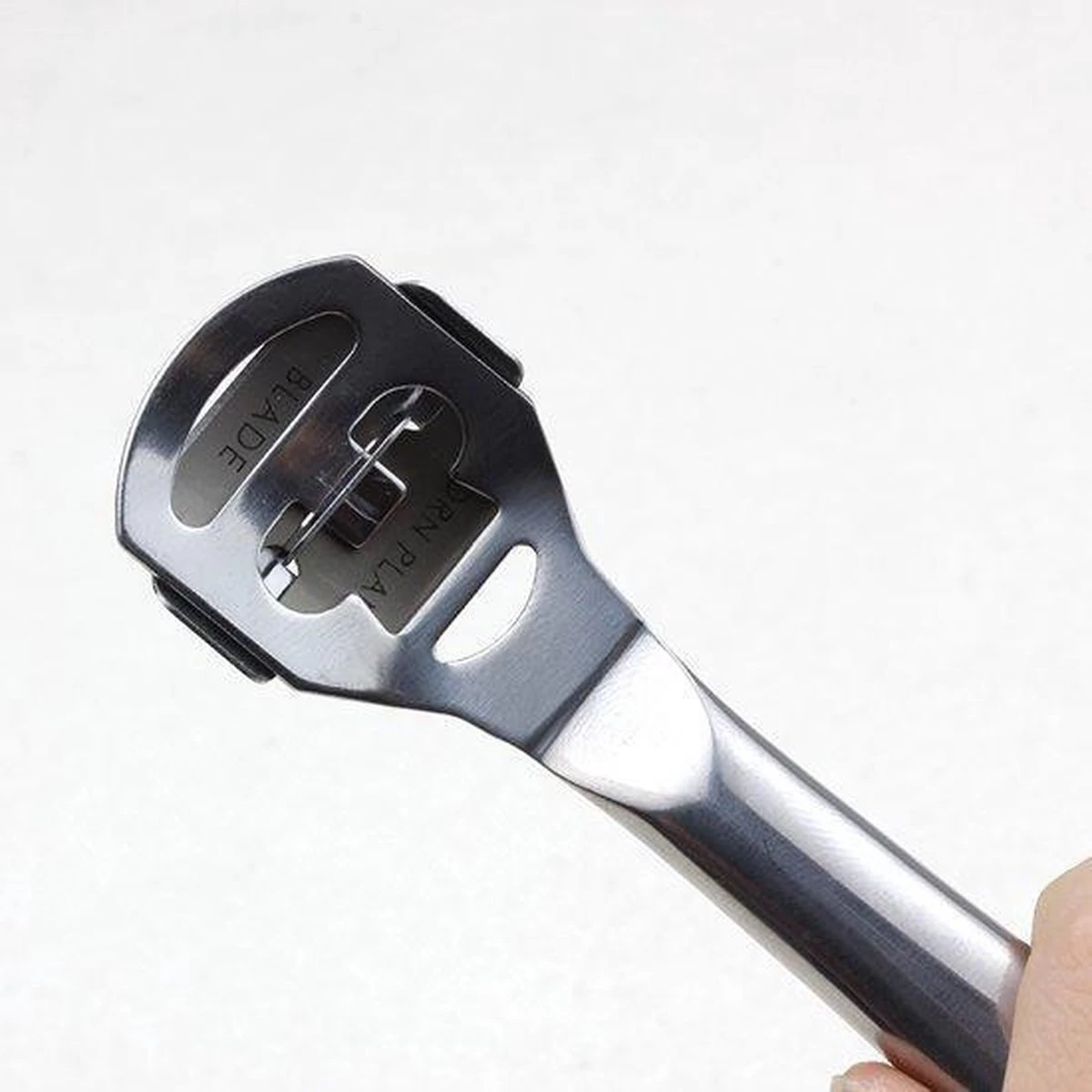 RVS Eeltverwijderaar / Eeltvijl / Eeltschraper / Eeltrasp / Eeltschaaf Met 10 Eelt Mesjes - Afbeelding 5