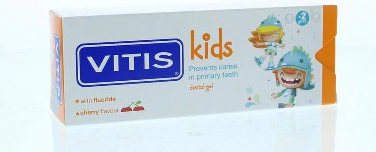 Vitis Kids - Tandpasta & Gel - 2+ Jaar - 50ml - Kersen Smaak - Afbeelding 6