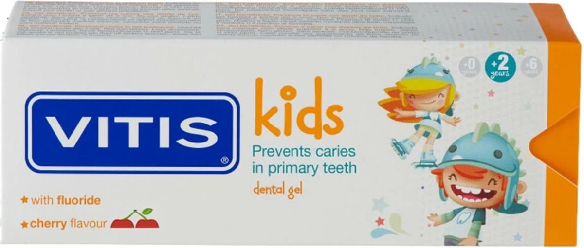 Vitis Kids - Tandpasta & Gel - 2+ Jaar - 50ml - Kersen Smaak - Afbeelding 4