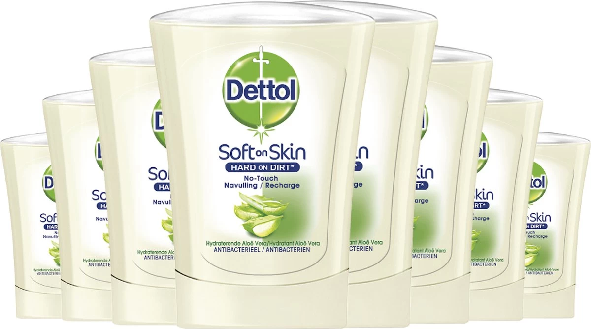 Dettol - Handzeep - No Touch Navulling - Aloe Vera - 250ml X8 - Afbeelding 2