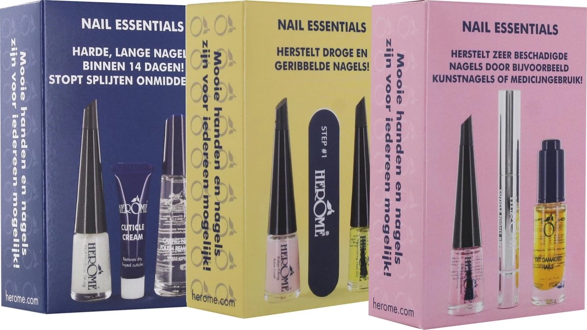 Herome 3 In 1 Manicure Nagelverzorging Set – Beschadigde Nagels – Nagelriemolie, Nagelriemcrème En Nagelverharder - Afbeelding 8
