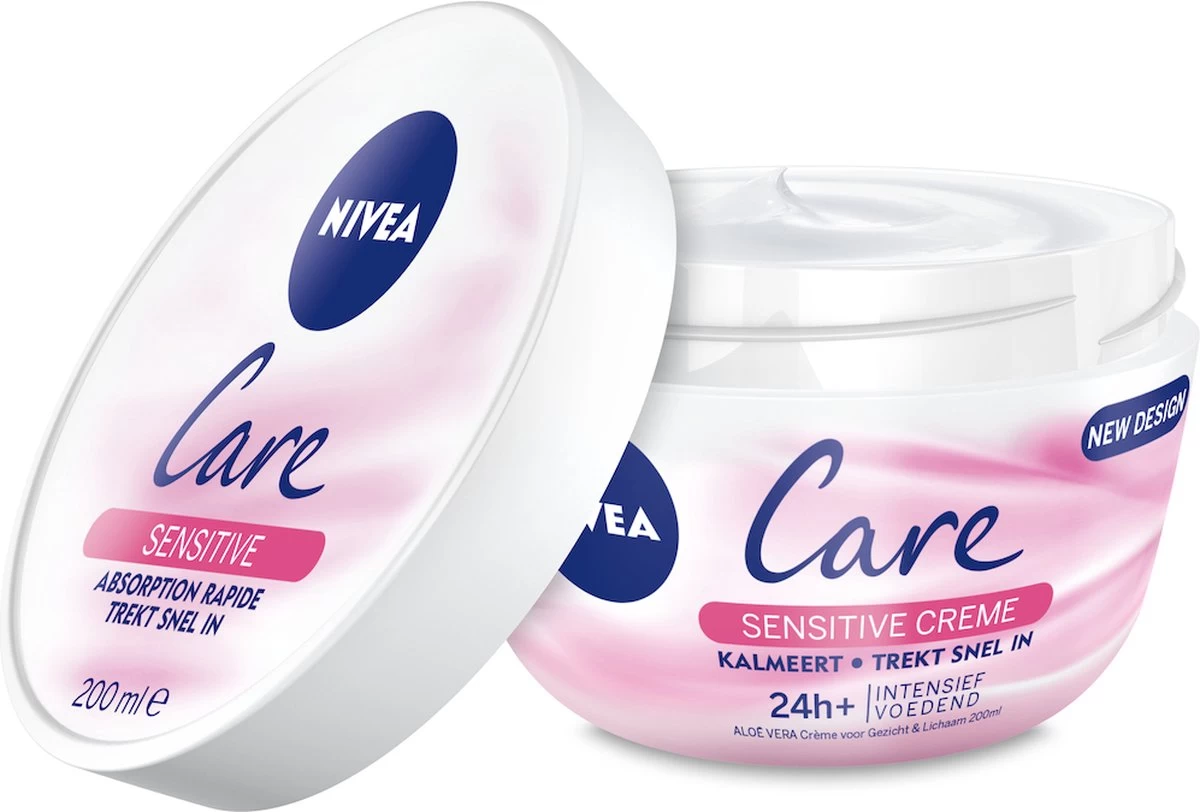 NIVEA Care Sensitive Crème - Voor Gezicht & Lichaam - 200 Ml - Afbeelding 2