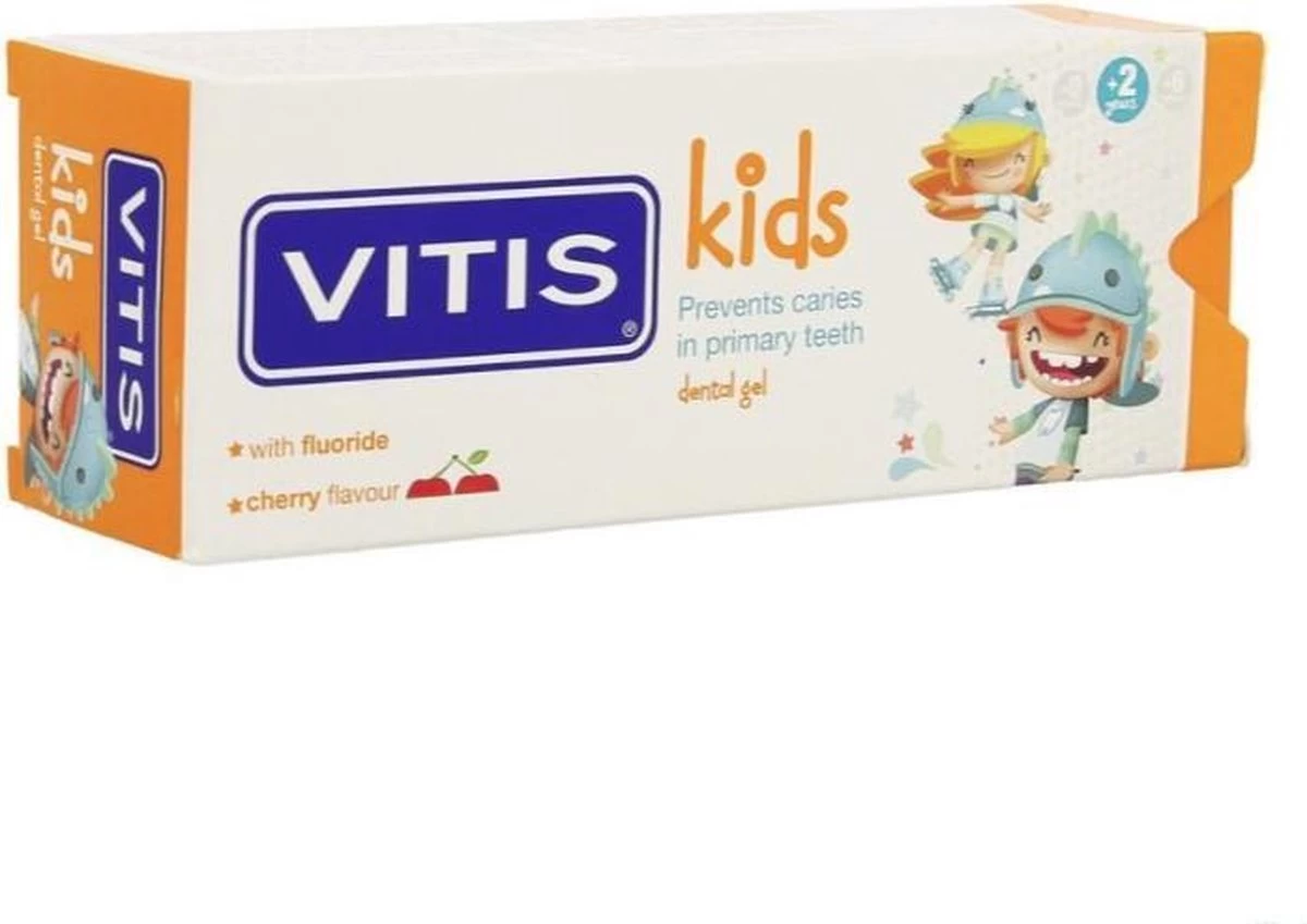 Vitis Kids - Tandpasta & Gel - 2+ Jaar - 50ml - Kersen Smaak - Afbeelding 3