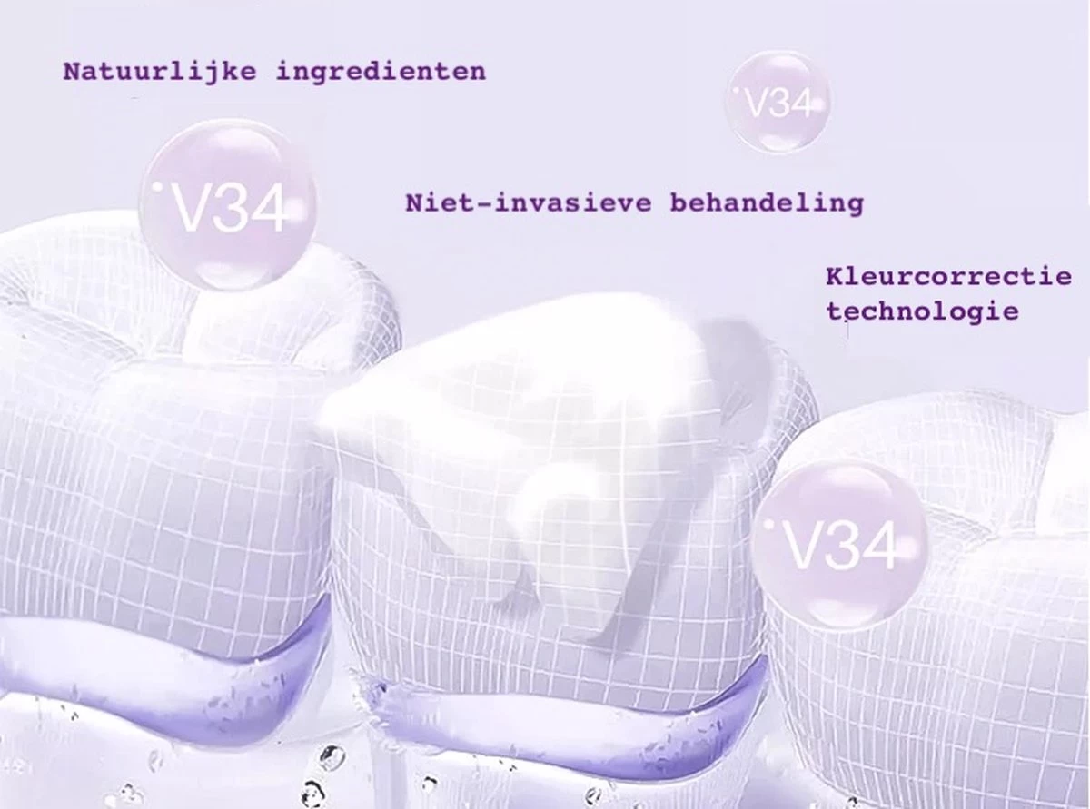 Tandpasta V34 Colour Corrector - Paarse Tandpasta - Tandenblekers - Hismile - Afbeelding 3