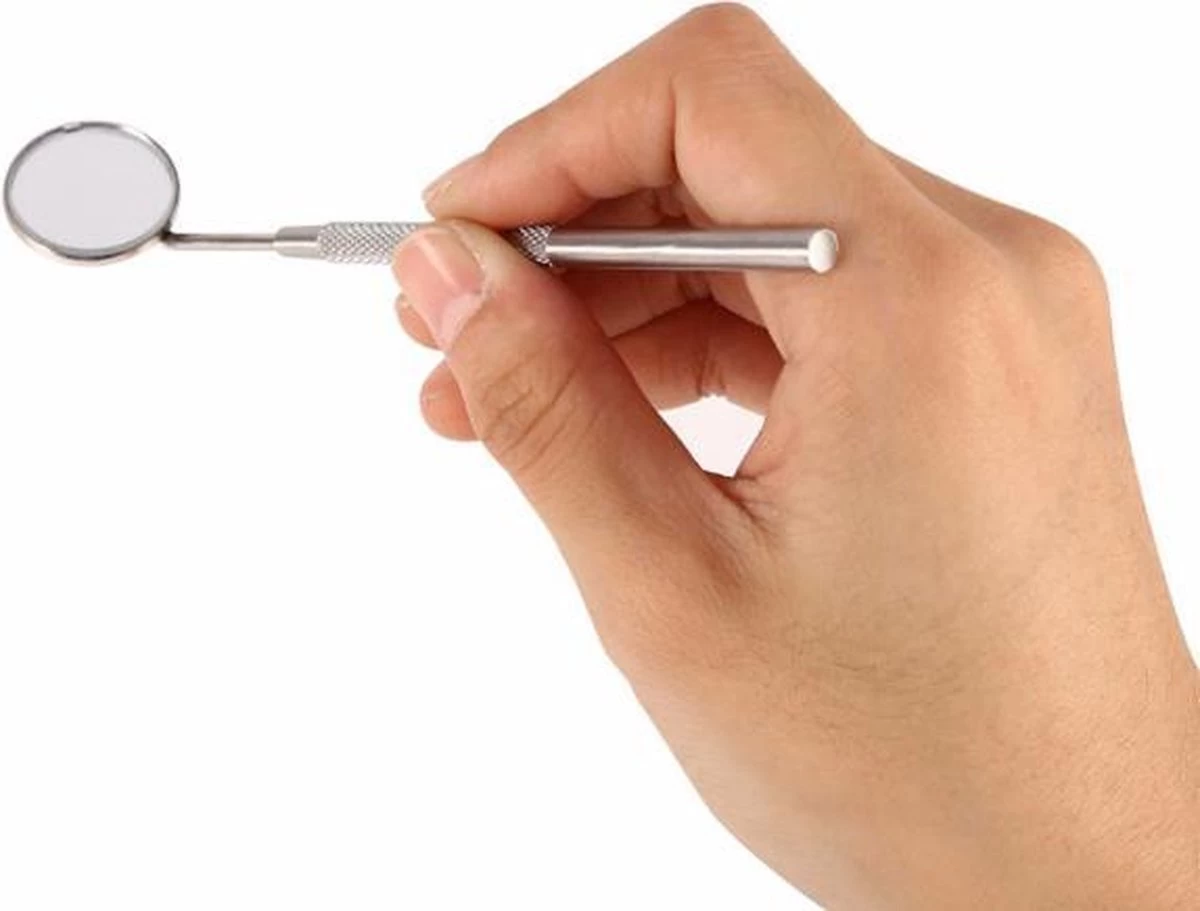 Merkloos Professionele Tandarts Spiegel - RVS Mondspiegel - Mondhygiëne - Afbeelding 2