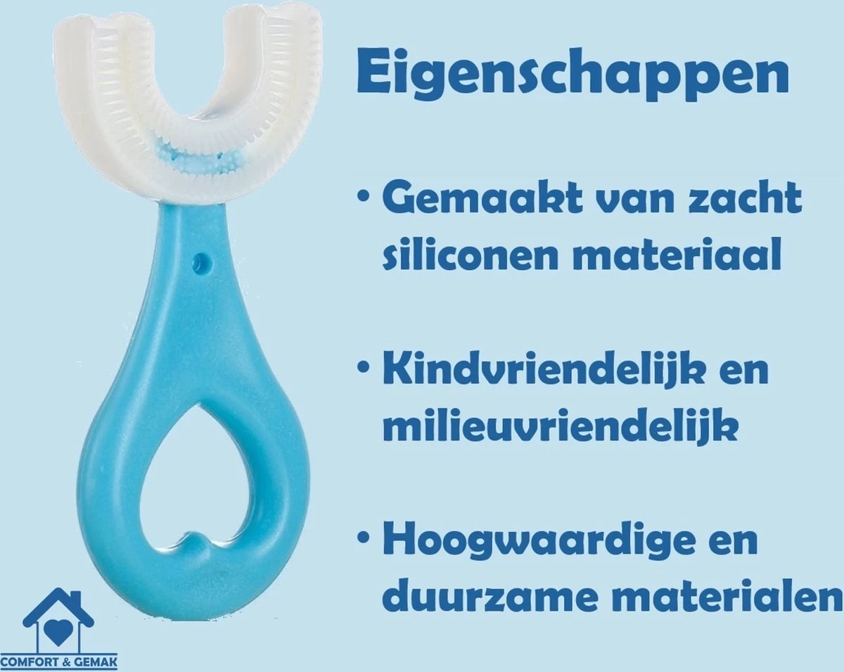Tandenborstel Voor Baby En Kind - Eenvoudig, Hygiënisch En De Oplossing Voor Tandenpoetsen Bij Kinderen - BPA Vrij – BLAUW - Afbeelding 3