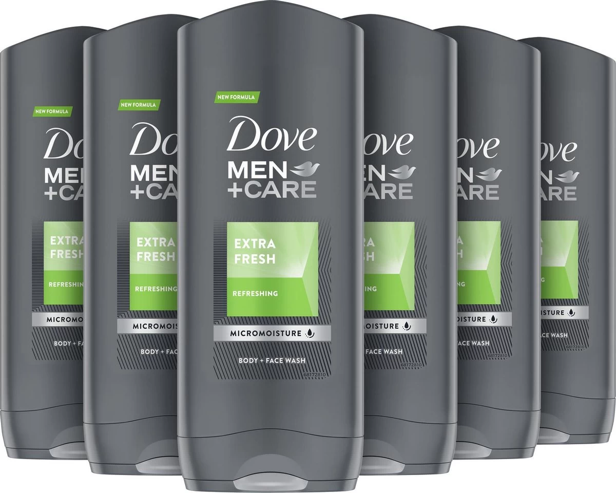 Dove Men+Care Extra Fresh Douchegel - 6 X 400 Ml - Voordeelverpakking