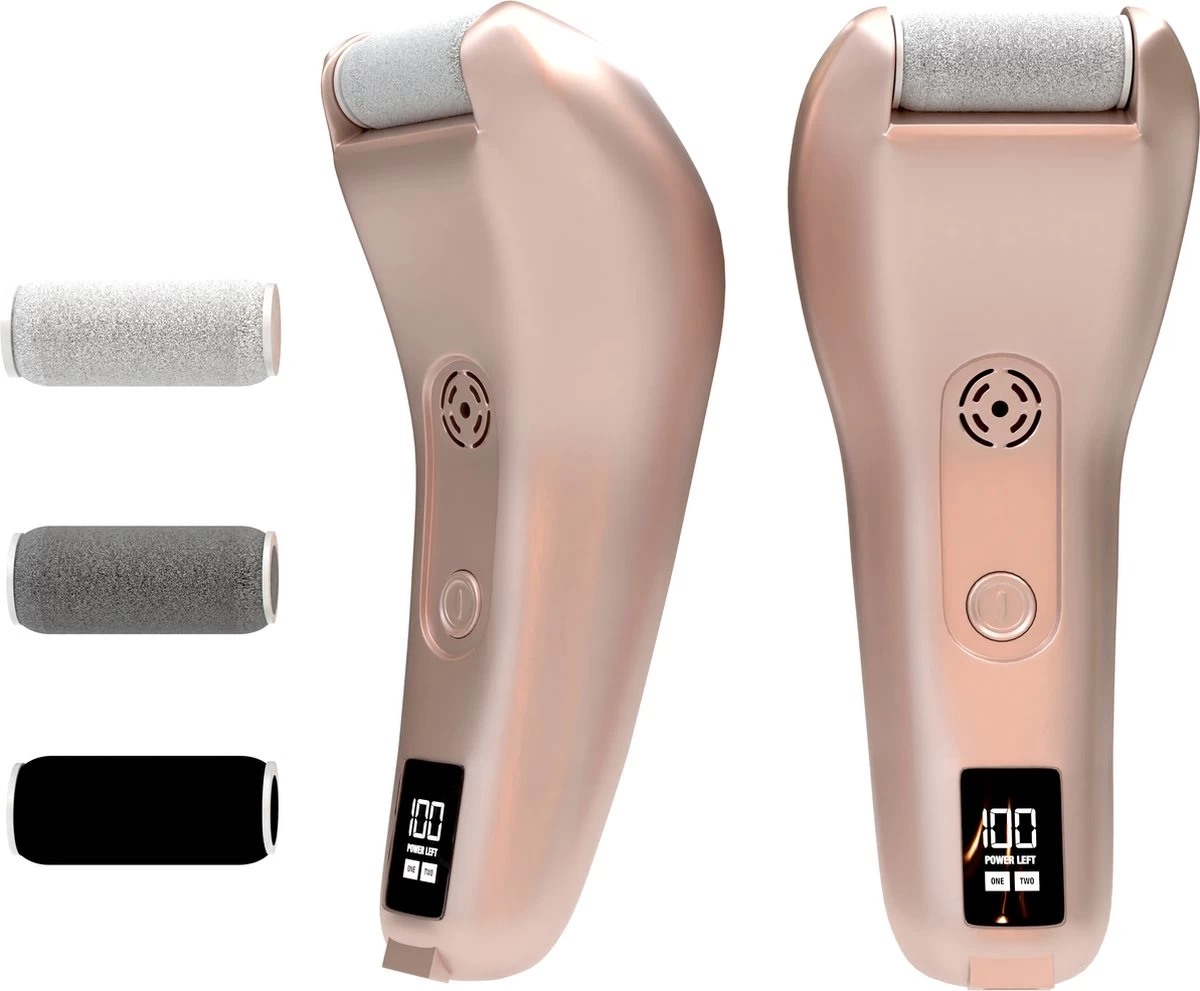 BAESS Elektrische Eeltverwijderaar - 3 Slijprollen - Afzuiging - Oplaadbaar - Goud