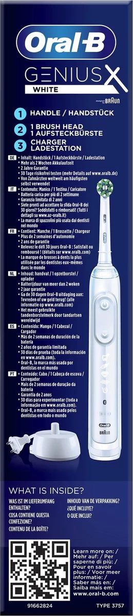 Oral B Oral-B Genius X - Wit - Elektrische Tandenborstel - Ontworpen Door Braun - 1 Handvat En 1 Opzetborstel - Afbeelding 7