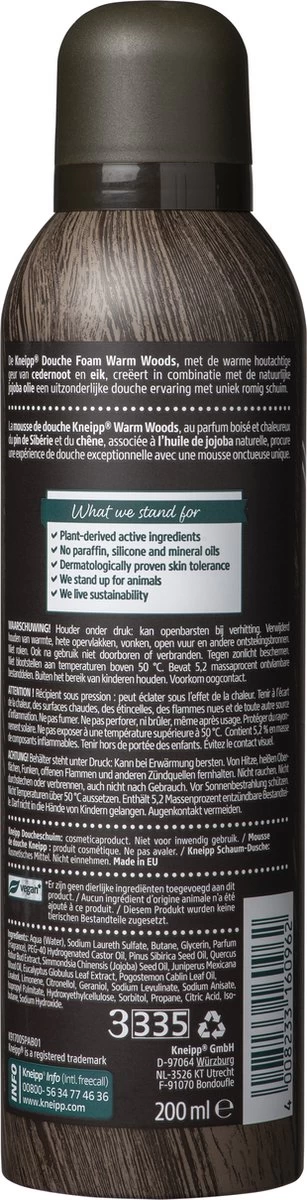 6x Kneipp Men Douche Foam Warm Woods 200ml - Afbeelding 5