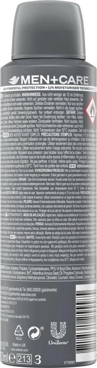 Dove Men+Care Invisible Dry Anti-transpirant Deodorant Spray - 6 X 150 Ml - Voordeelverpakking - Afbeelding 10