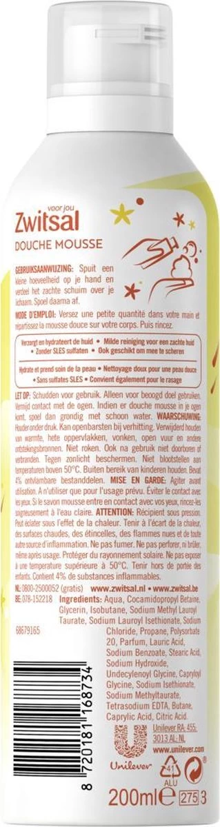 Zwitsal Douche Mousse Original - 6 X 200 Ml - Voordeelverpakking - Afbeelding 5
