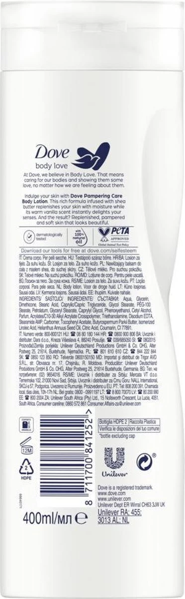 Dove Body Love Pampering Care Bodylotion - 400 Ml - Afbeelding 2