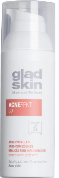 Gladskin ACNEFEKT Gel 30ml - Acne Serum - Onzuivere Huid - Tegen Puistjes, Irritatie En Roodheid - Met Staphefekt™