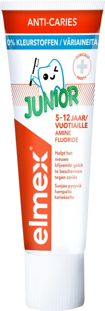 Elmex Junior 5-12 Jaar Kindertandpasta 6 X 75ml - Voordeelverpakking - Afbeelding 6