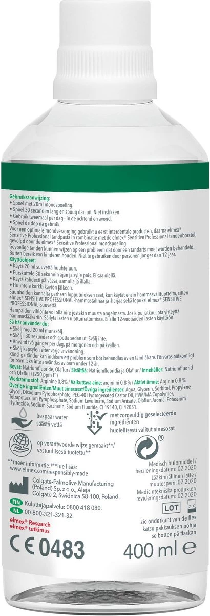 Elmex Mondwater Sensitive Professional - 3 X 400 Ml - Voordeelverpakking - Afbeelding 5