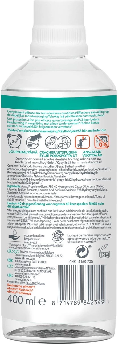 Elmex Sensitive Mondwater - 2 X 400 Ml - Voordeelverpakking - Afbeelding 7