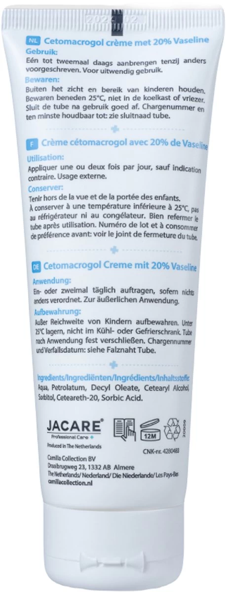 Jacare Cetomacrogol Creme 20% Vaseline 100 Gr - Afbeelding 3