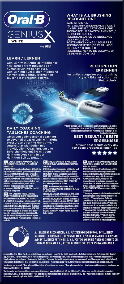 Oral B Oral-B Genius X - Wit - Elektrische Tandenborstel - Ontworpen Door Braun - 1 Handvat En 1 Opzetborstel - Afbeelding 9