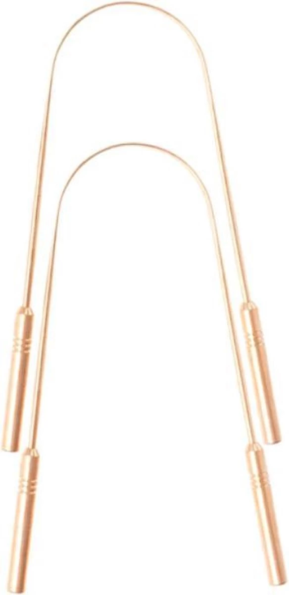 OrganiBrush 100% Koper Tongschraper / Tongreiniger - Antibacterieel - 2 Stuks