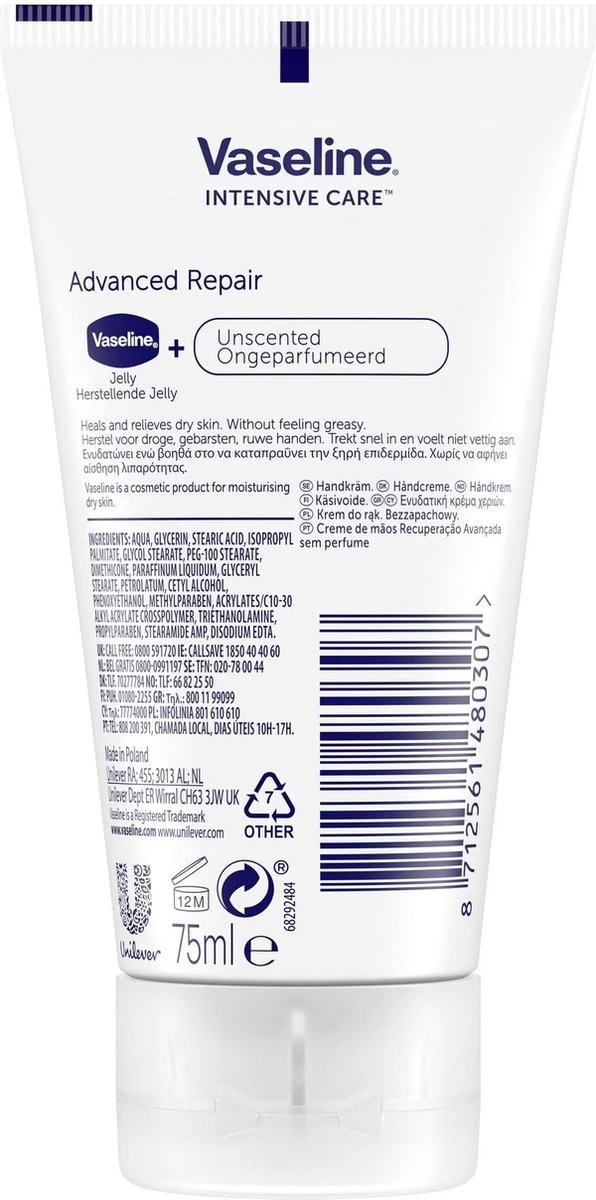 Vaseline® Vaseline Handcreme Advanced Repair - 6 X 75 Ml - Voordeelverpakking - Afbeelding 6