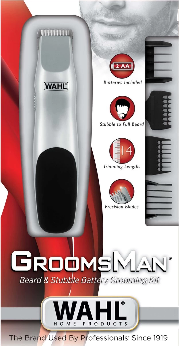 Wahl Groomsman Battery - Baardtrimmer - Draadloos - Zilver - Afbeelding 3