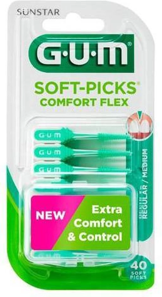 GUM® GUM Soft Picks Comfort Flex Regular Mint - 40st - Afbeelding 4