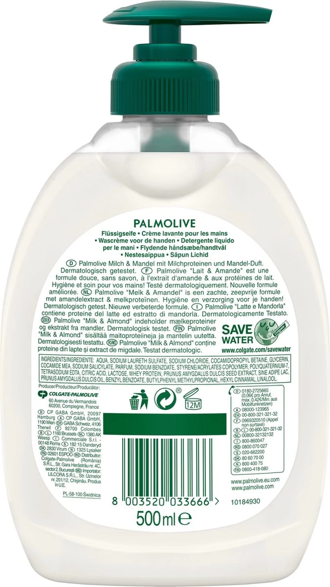 Palmolive® Palmolive Naturals Amandel Handzeep - 4 X 500ml - Voordeelverpakking - Afbeelding 6