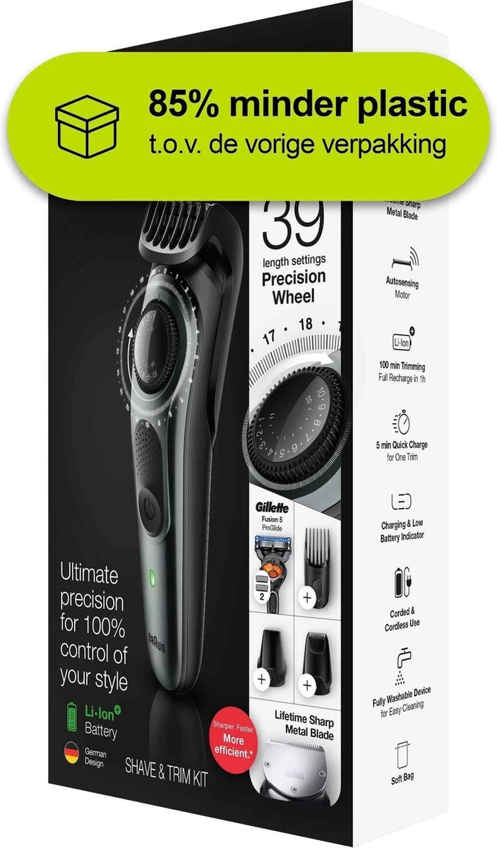 Braun Baardtrimmer En Haartrimmer BT7220 - Zwart Metaalgrijs - Afbeelding 6