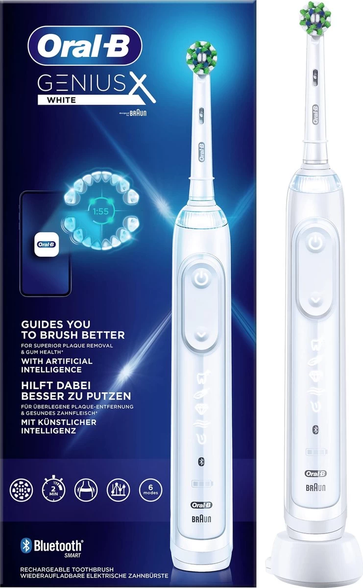 Oral B Oral-B Genius X - Wit - Elektrische Tandenborstel - Ontworpen Door Braun - 1 Handvat En 1 Opzetborstel - Afbeelding 5