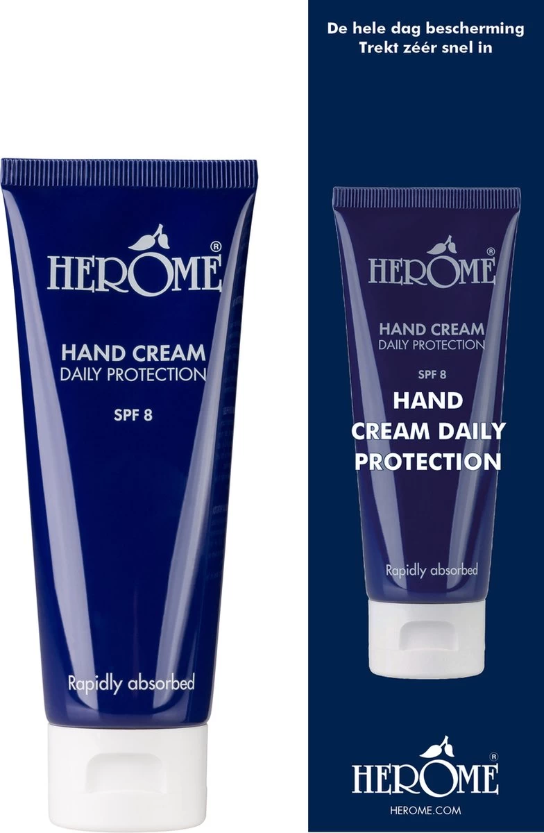 Herome Handcreme - Daily Protection SPF 8 - Voor De Dagelijkse Verzorging, Beschermend En Trekt Snel In - 75ml.