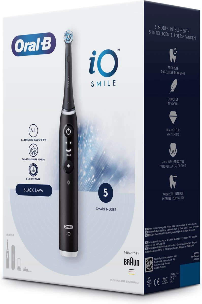 Oral B IO 6N - SMILE Black Lava Elektrische Tandenborstel Ontworpen Door Braun - Afbeelding 10