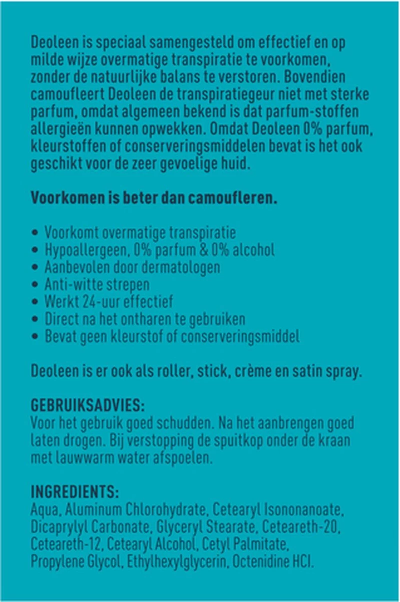 Deoleen Anti-transpirant - Pompspray Sensitive - Deodorant - 75 Ml - Afbeelding 6
