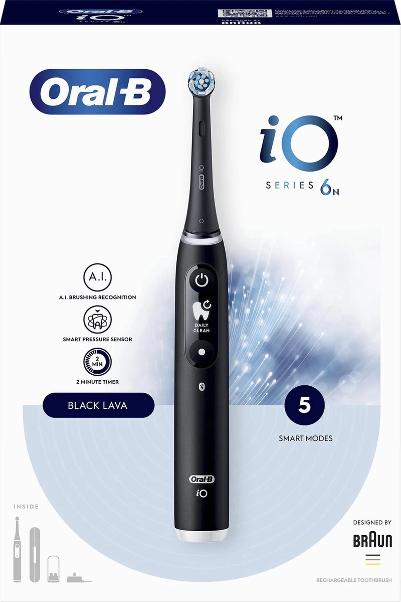 Oral B IO 6N - SMILE Black Lava Elektrische Tandenborstel Ontworpen Door Braun - Afbeelding 16
