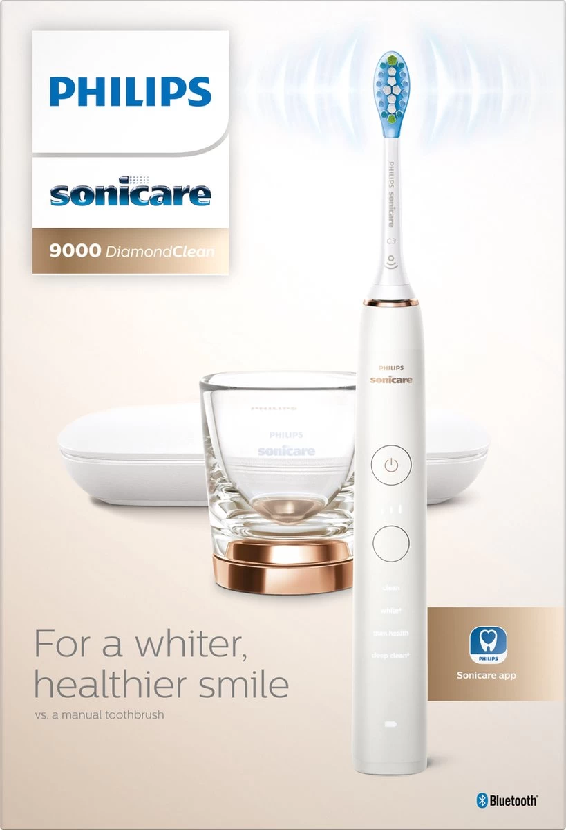 Philips Sonicare DiamondClean 9000 HX9911/94 - Luxe Elektrische Tandenborstel - Wit En Rosé Goud - Afbeelding 3