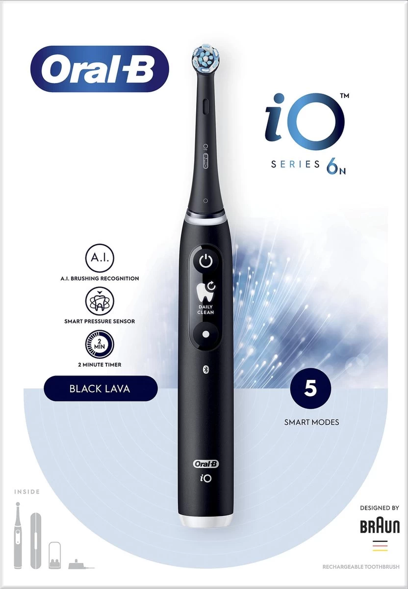 Oral B IO 6N - SMILE Black Lava Elektrische Tandenborstel Ontworpen Door Braun - Afbeelding 11