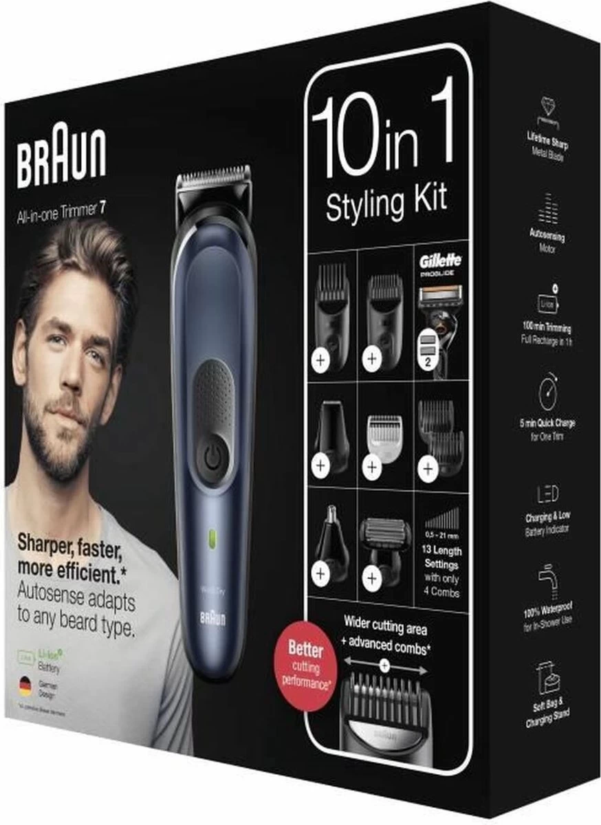 Braun Multigroomer 7 MGK7330 - 10in1 Trimmer Voor Mannen - Baard + Haar - Afbeelding 10