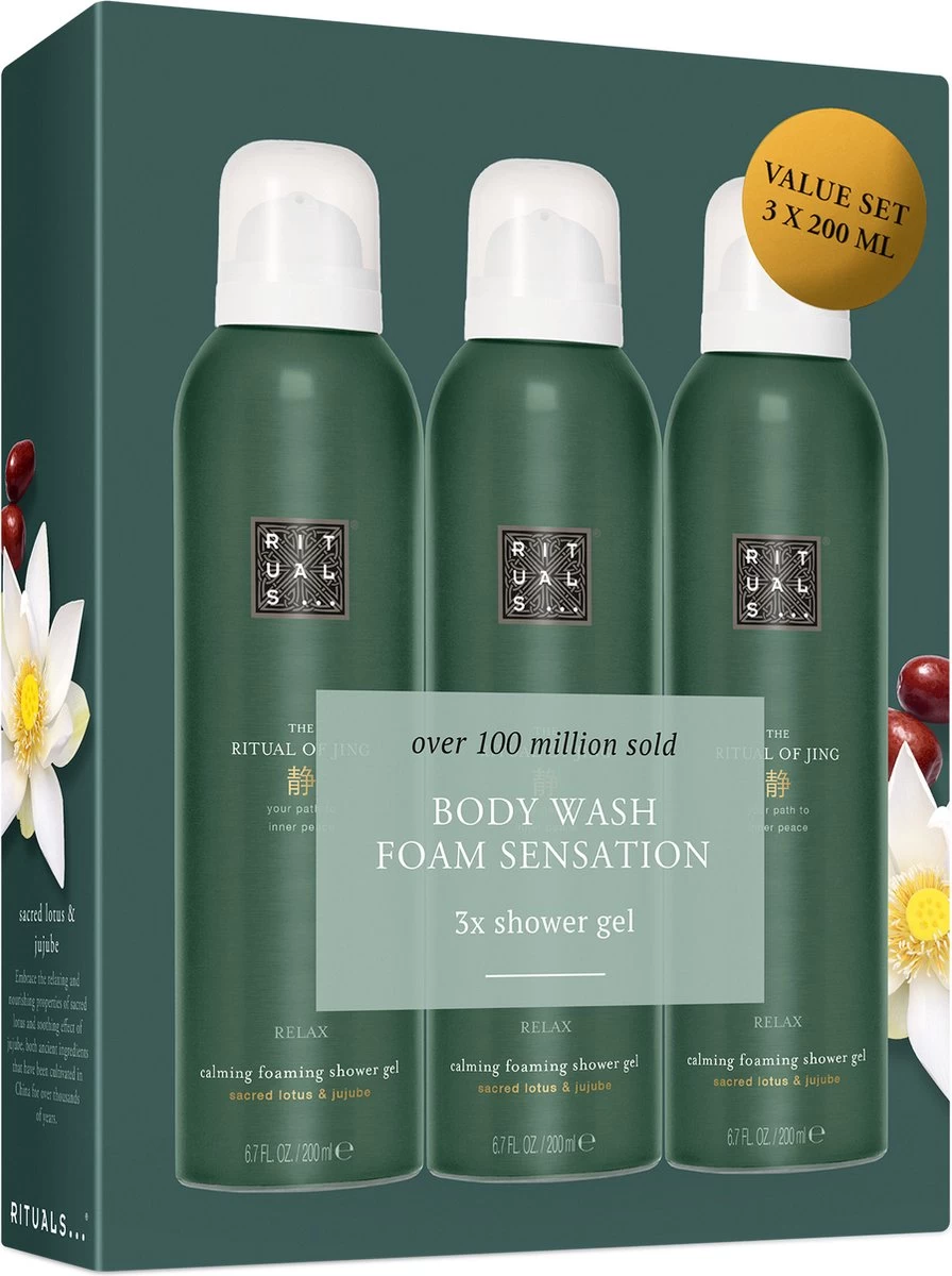RITUALS The Ritual Of Jing Shower Foam Value Pack (3 Stuks) - Afbeelding 2