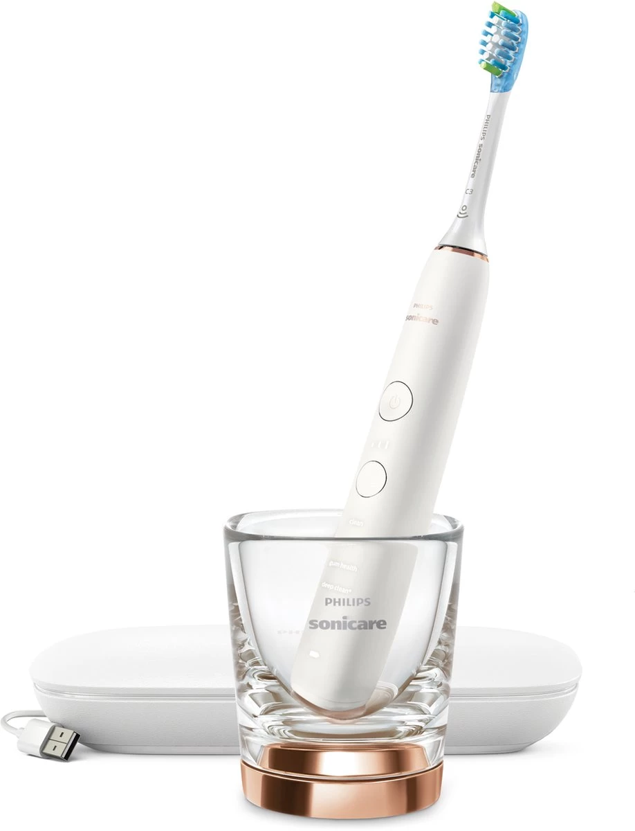 Philips Sonicare DiamondClean 9000 HX9911/94 - Luxe Elektrische Tandenborstel - Wit En Rosé Goud - Afbeelding 8