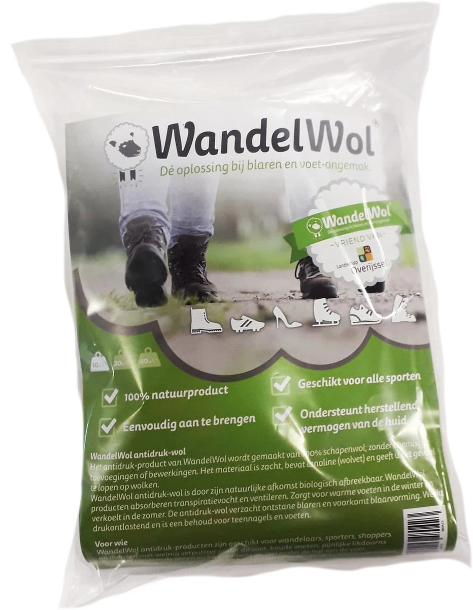 Merkloos WandelWol 10 Gram - De Oplossing Bij Blaren En Voet Ongemak - Antidruk & Antiblaar