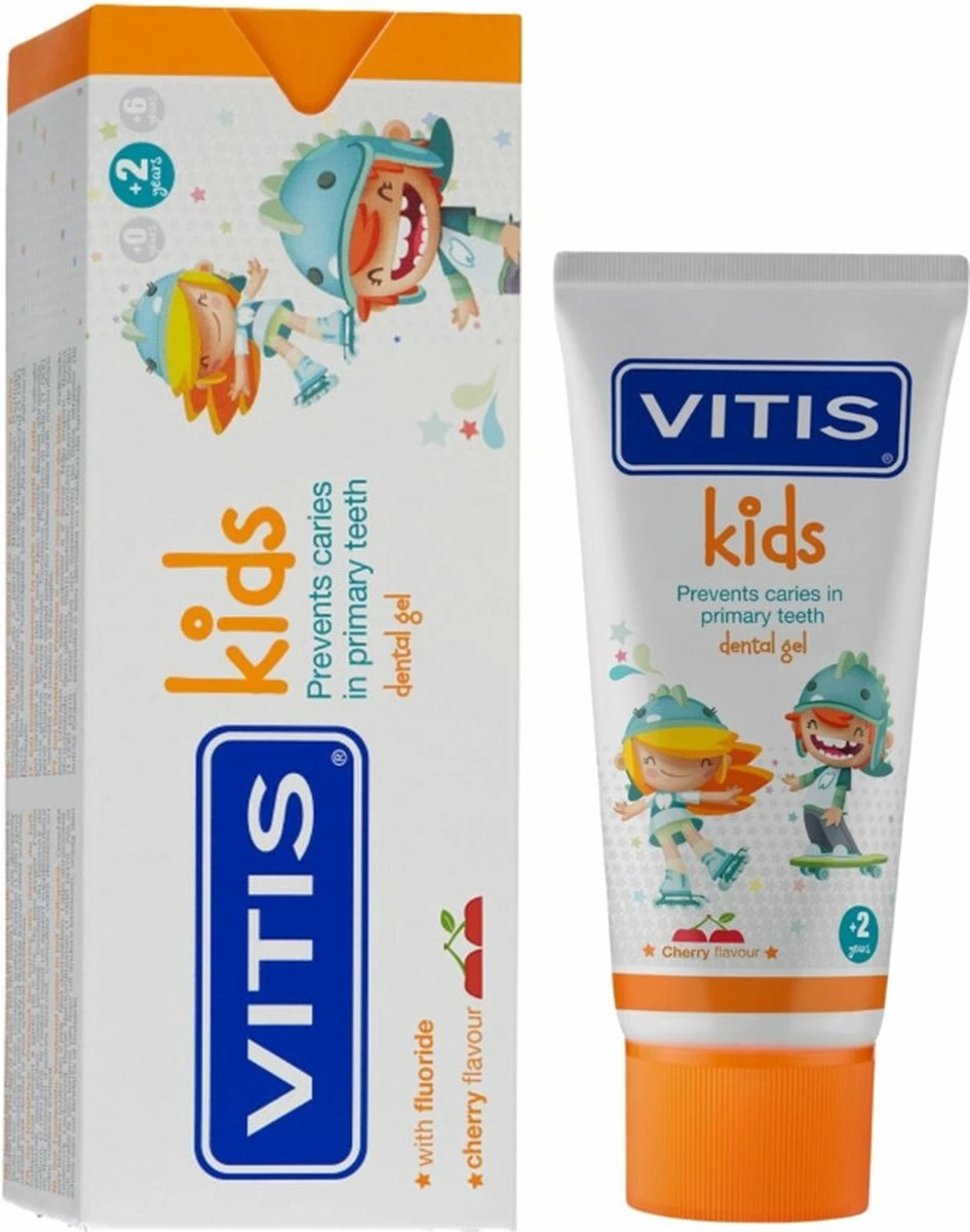 Vitis Kids - Tandpasta & Gel - 2+ Jaar - 50ml - Kersen Smaak - Afbeelding 5