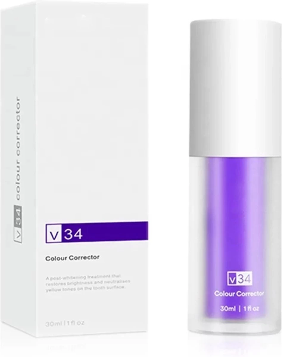 Merkloos V34 Colour Corrector Tandpasta - Witte Tanden - Paarse Tandpasta - Hismile - Tanden Bleken - Tandpasta